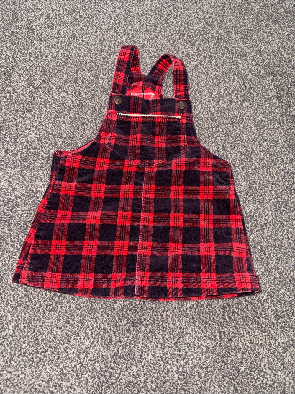 OshKosh B’gosh 24M Red Plaid Corduroy Jumper Dress